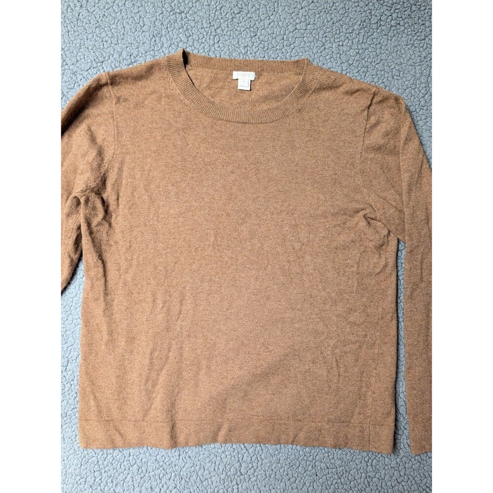 J Crew Sweater Mens Size XL Brown Wool Blend Crewneck Pullover Neutral Basics
